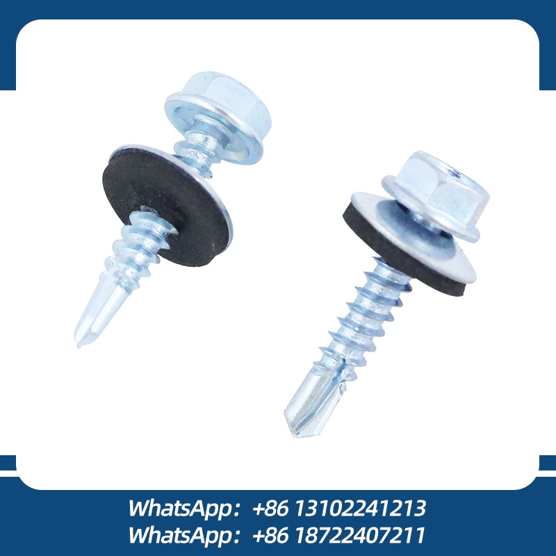 Tornillo Autoperforante Hexagonal Metal Punta Broca con Golilla 12*1-1/2